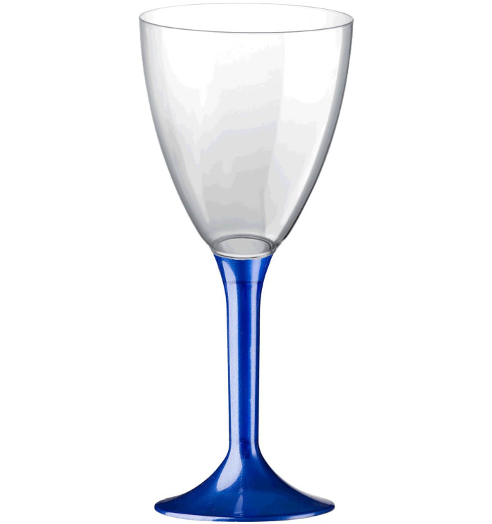 Kieliszki Plastikowe Wino na Podstawie Niebieski Perełka 180ml 2P (20 Sztuk) Kieliszki Plastikowe Wino na Podstawie Niebieski Perełka 180ml 2P (20 Sztuk)