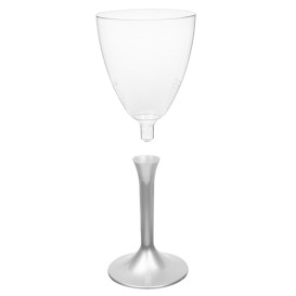 Kieliszki Plastikowe Wino na Podstawie Szare 180ml 2P (200 Sztuk)