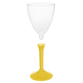 Kieliszki Plastikowe Wino na Podstawie Żółty 180ml 2P (200 Sztuk)