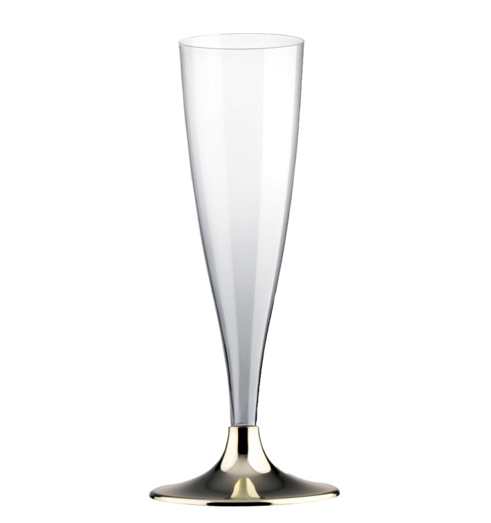 Kieliszki Plastikowe do Wina Musującego na Podstawie Złote Chromu 140ml 2P (400 Sztuk) Kieliszki Plastikowe do Wina Musującego na Podstawie Złote Chromu 140ml 2P (400 Sztuk)