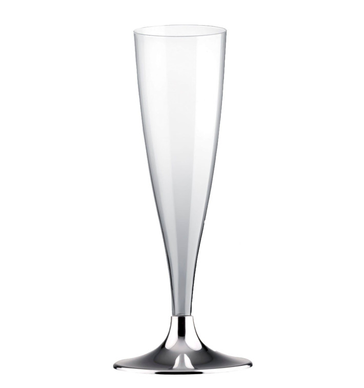 Kieliszki Plastikowe do Wina Musującego na Podstawie Srebro Chromu 140ml 2P (400 Sztuk) Kieliszki Plastikowe do Wina Musującego na Podstawie Srebro Chromu 140ml 2P (400 Sztuk)