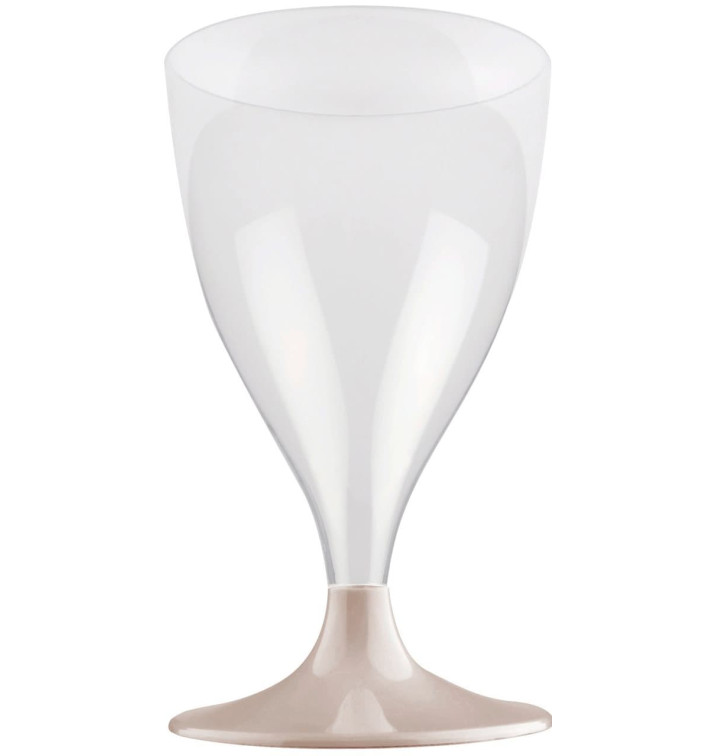 Kieliszki Plastikowe Wino na Podstawie Beżowy 200ml 2P (20 Sztuk) Kieliszki Plastikowe Wino na Podstawie Beżowy 200ml 2P (20 Sztuk)