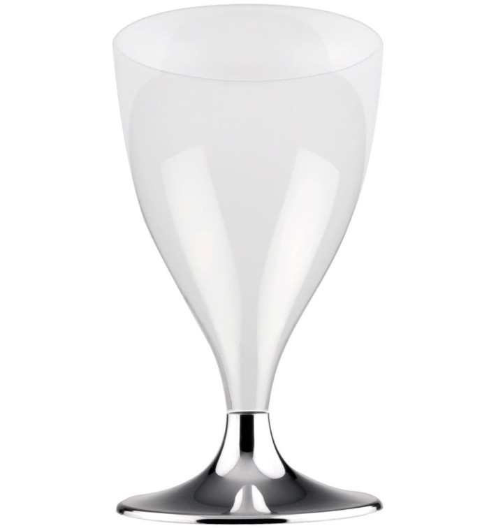 Kieliszki Plastikowe Wino Podstawie Nikiel Chromu 200ml 2P (20 Sztuk) Kieliszki Plastikowe Wino Podstawie Nikiel Chromu 200ml 2P (20 Sztuk)