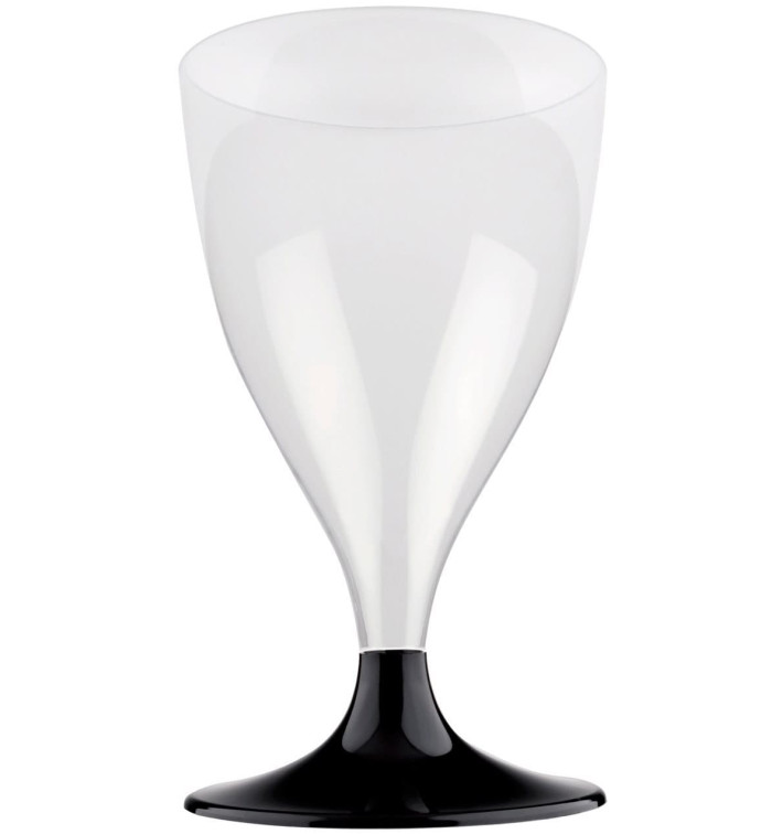 Kieliszki Plastikowe Wino na Podstawie Czarni 200ml 2P (20 Sztuk) Kieliszki Plastikowe Wino na Podstawie Czarni 200ml 2P (20 Sztuk)