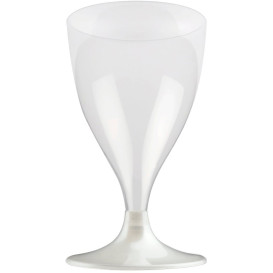 Kieliszki Plastikowe Wino na Podstawie Białe Perełka 200ml 2P (20 Sztuk)