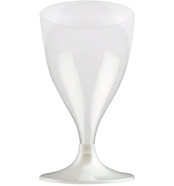 Kieliszki Plastikowe Wino na Podstawie Białe Perełka 200ml 2P (20 Sztuk) Kieliszki Plastikowe Wino na Podstawie Białe Perełka 200ml 2P (20 Sztuk)