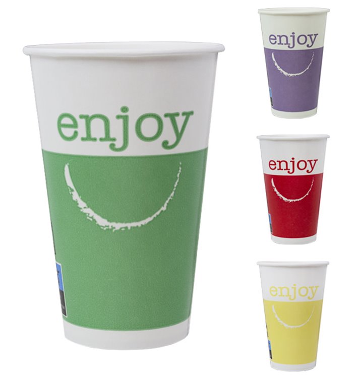 Kubki Papierowe 12 Oz/360 ml "Enjoy" Ø8,0cm (100 Sztuk) Kubki Papierowe 12 Oz/360 ml "Enjoy" Ø8,0cm (100 Sztuk)