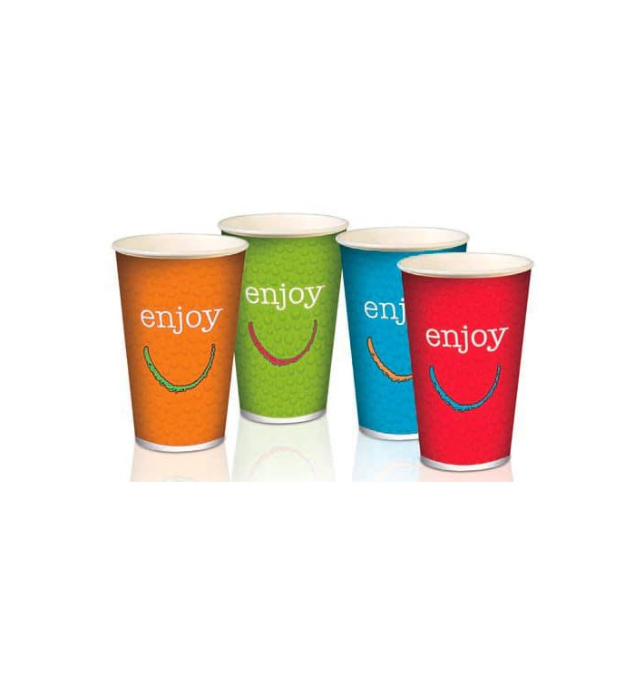 Kubki Papierowe 16 Oz/500 ml "Enjoy" Ø9,0cm (50 Sztuk) Kubki Papierowe 16 Oz/500 ml "Enjoy" Ø9,0cm (50 Sztuk)