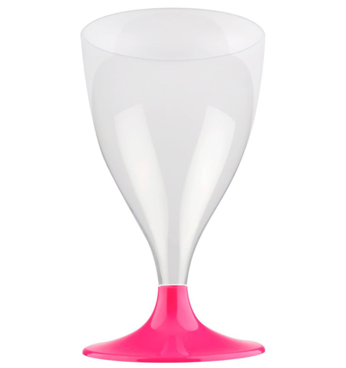 Kieliszki Plastikowe Wino na Podstawie Fuchsia 200ml 2P (20 Sztuk) Kieliszki Plastikowe Wino na Podstawie Fuchsia 200ml 2P (20 Sztuk)