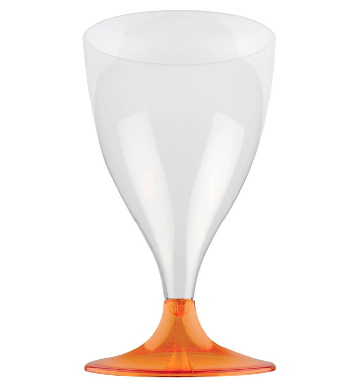 Kieliszki Plastikowe Wino na Podstawie Orange Przezroczyste 200ml 2P (20 Sztuk) Kieliszki Plastikowe Wino na Podstawie Orange Przezroczyste 200ml 2P (20 Sztuk)