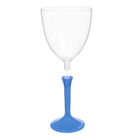 Kieliszki Plastikowe Wino na Podstawie Niebieski Przezroczyste 300ml 2P (200 Sztuk)