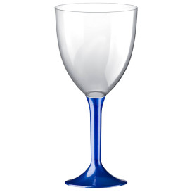 Kieliszki Plastikowe Wino na Podstawie Niebieski Perełka 300ml 2P (20 Sztuk)