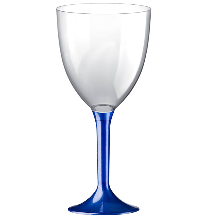 Kieliszki Plastikowe Wino na Podstawie Niebieski Perełka 300ml 2P (200 Sztuk) Kieliszki Plastikowe Wino na Podstawie Niebieski Perełka 300ml 2P (200 Sztuk)
