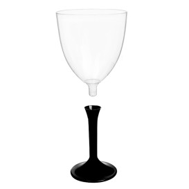 Kieliszki Plastikowe Wino na Podstawie Czarni 300ml 2P (20 Sztuk)