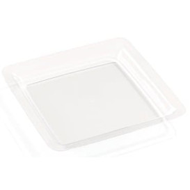 Talerz Plastikowe Bardzo Sztywny Przezroczyste 22,5x22,5cm (20 Sztuk)