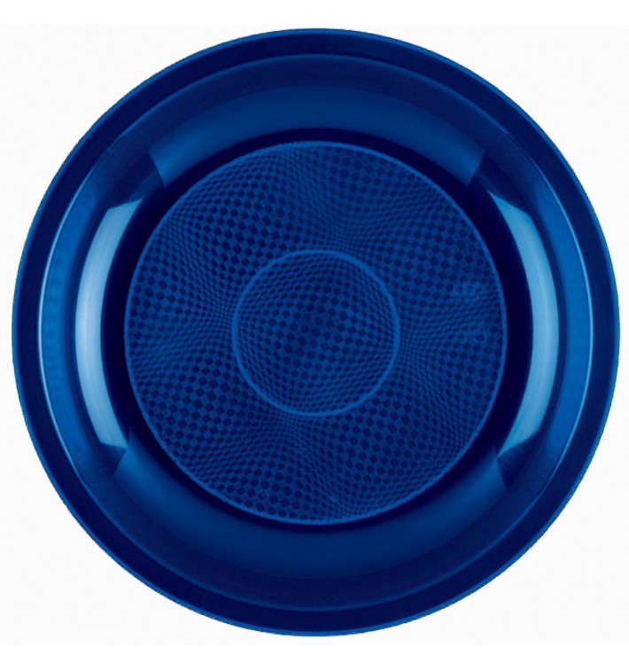 Talerz Plastikowe Płaski Niebieski Round PP Ø220mm (50 Sztuk)