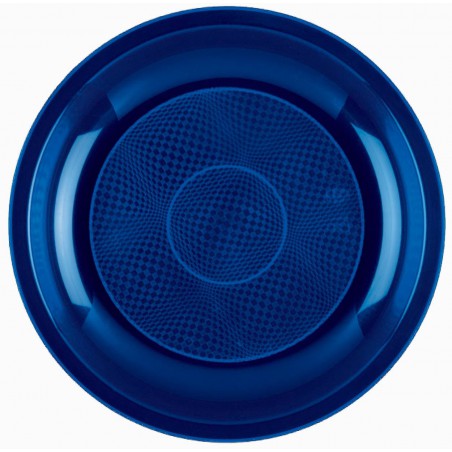 Talerz Plastikowe Płaski Niebieski Round PP Ø220mm (50 Sztuk)