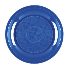 Talerz Plastikowe Deser Niebieski Mediterraneo Round PP Ø185mm (50 Sztuk)