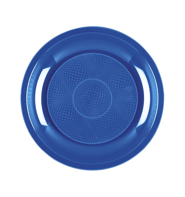 Talerz Plastikowe Deser Niebieski Mediterraneo Round PP Ø185mm (50 Sztuk)