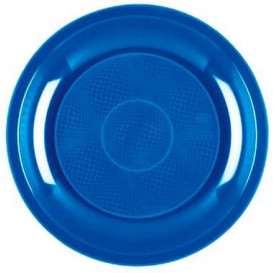 Talerz Plastikowe Płaski Niebieski Mediterraneo Round PP Ø220mm (600 Sztuk)