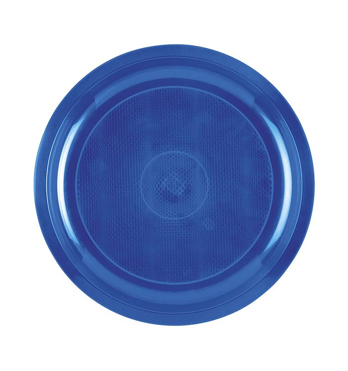 Talerz Plastikowe Niebieski Mediterraneo Round PP Ø290mm (300 Sztuk)