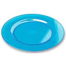 Talerz Plastikowe Okrągłe Bardzo Sztywny Turkusowe 23cm (90 Sztuk)