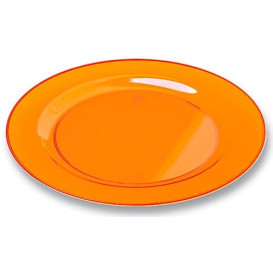 Talerz Plastikowe Okrągłe Bardzo Sztywny Orange 19cm (10 Sztuk)