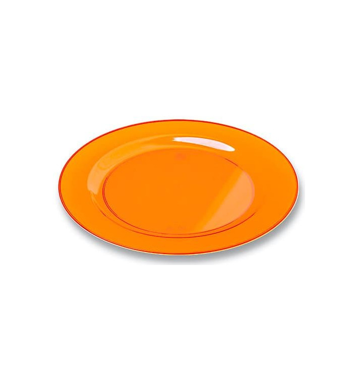 Talerz Plastikowe Okrągłe Bardzo Sztywny Orange 26cm (6 Sztuk)