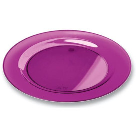 Talerz Plastikowe Okrągłe Bardzo Sztywny Bakłażan 19cm (10 Sztuk)