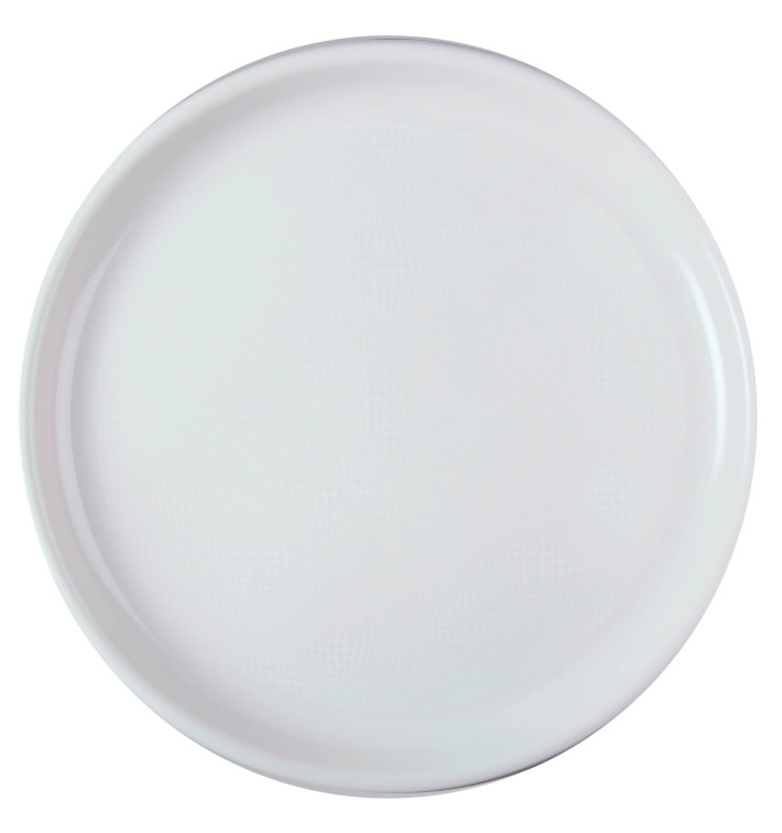 Talerz Plastikowe do Pizzi Białe Round PP Ø350mm (12 Sztuk)