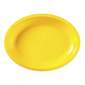 Tacki Owal Żółty Round PP 255x190mm (50 Sztuk)