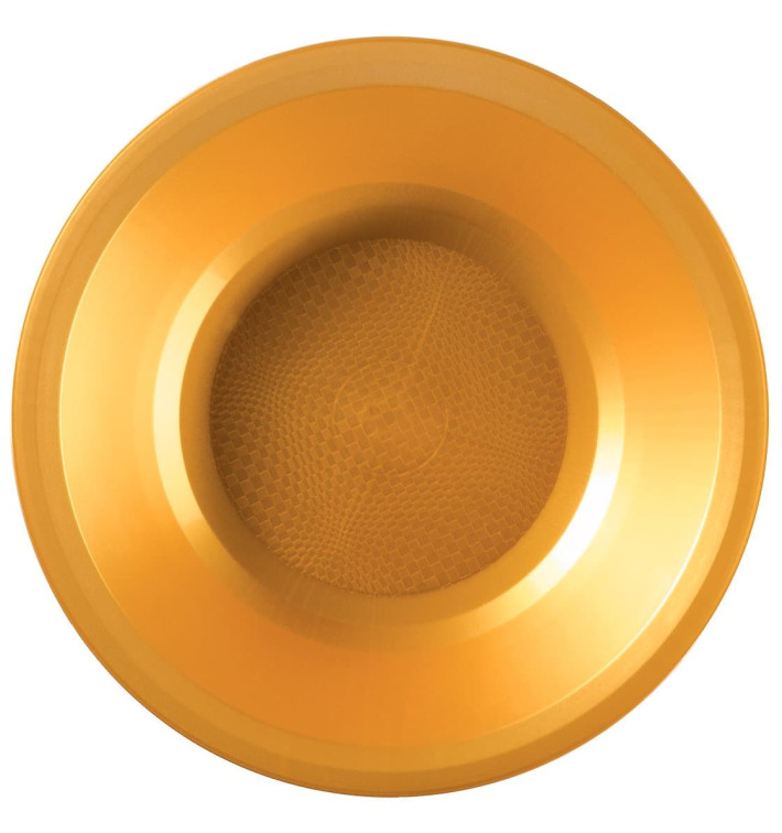 Talerz Plastikowe Głębokie Złote Round PP Ø195mm (25 Sztuk) Talerz Plastikowe Głębokie Złote Round PP Ø195mm (25 Sztuk)