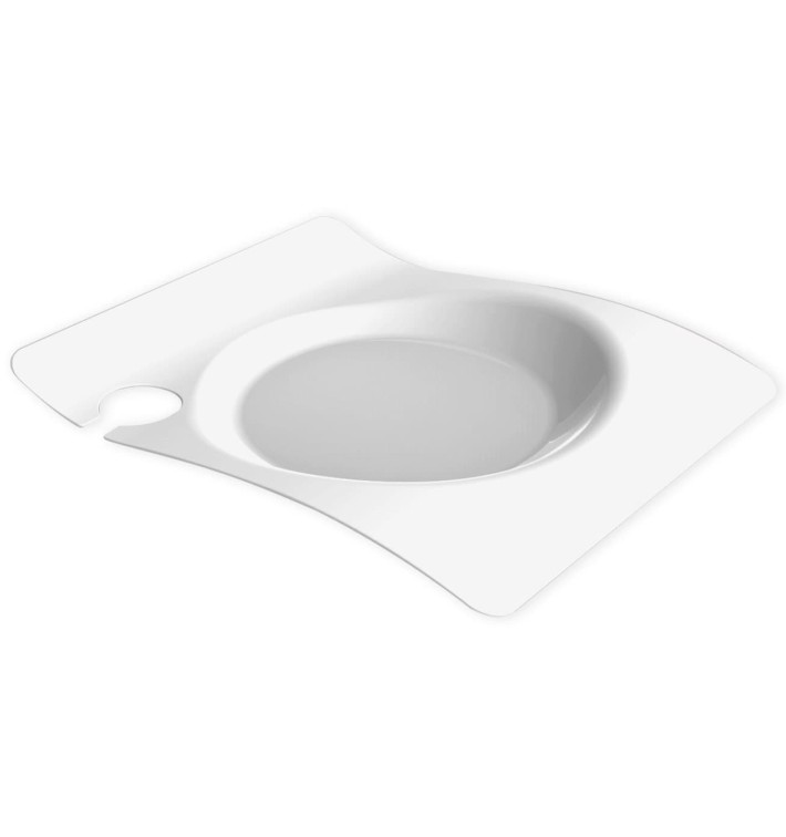 Tacki z Talerzem z Stojakiem Białe 22x18 cm (12 Sztuk) Tacki z Talerzem z Stojakiem Białe 22x18 cm (12 Sztuk)