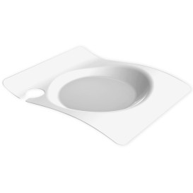 Tacki z Talerzem z Stojakiem Białe 22x18 cm (180 Sztuk)