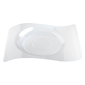 Talerz Plastikowe "Forma" Przezroczyste 22x18 cm (12 Sztuk)