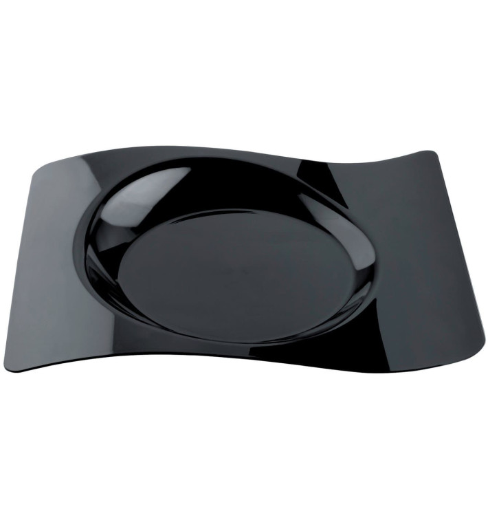 Talerz Plastikowe "Forma" Czarni 28x23 cm (180 Sztuk) Talerz Plastikowe "Forma" Czarni 28x23 cm (180 Sztuk)