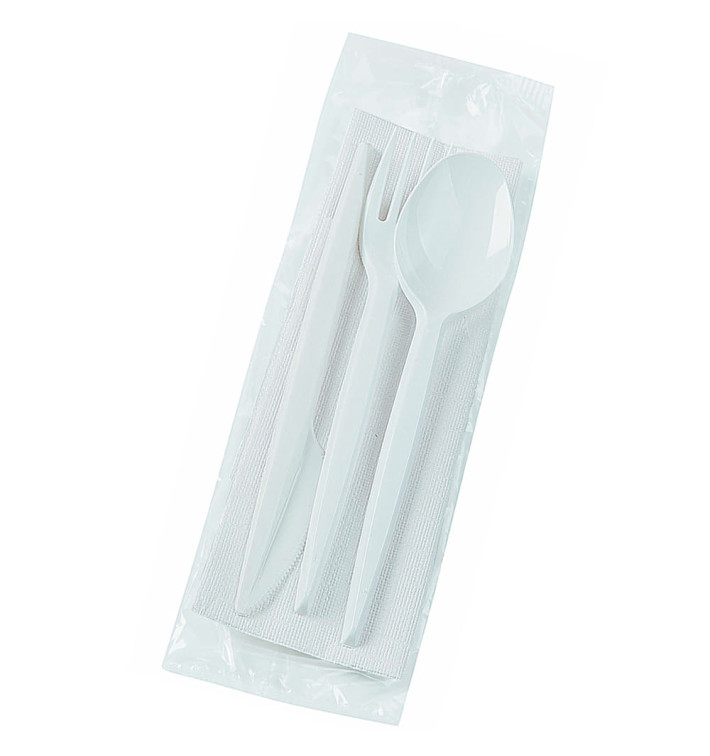 Zestaw Sztućców Plastikowe Widelczyki, Nóż, Łyżka i Serwetki (25 Sztuk) Zestaw Sztućców Plastikowe Widelczyki, Nóż, Łyżka i Serwetki (25 Sztuk)