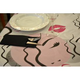 Obrus Papierowy Dekoracje 1x1m "Kiss" 37g (400 Sztuk)