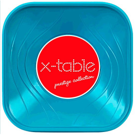 Miski Plastikowe PP Kwadratowi "X-Table" Turkusowe 18x18cm (8 Sztuk)
