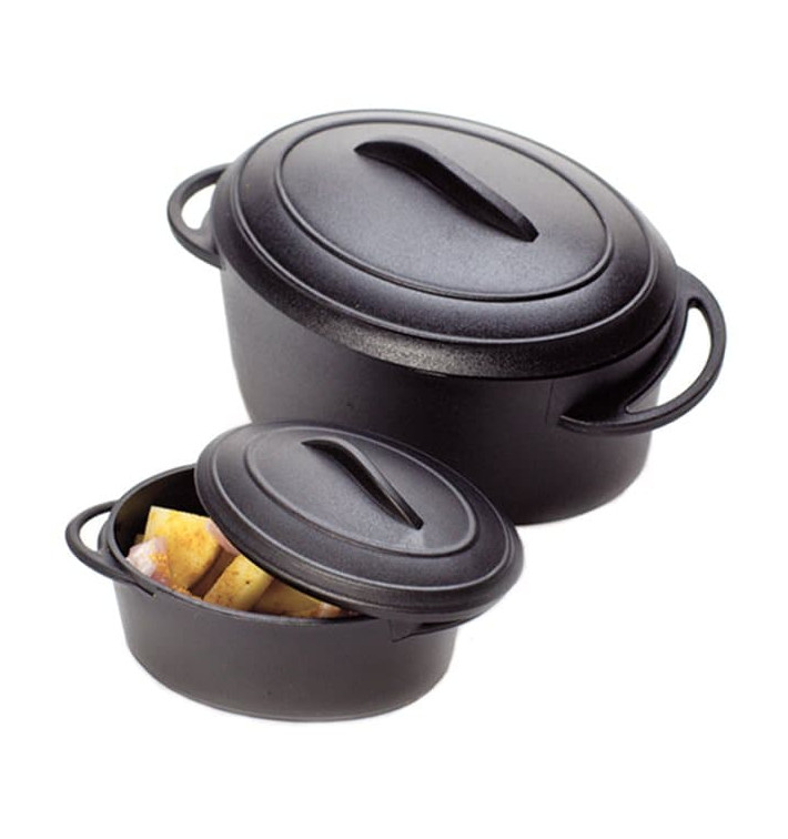 Serving Pot Tray with Lid PP Black 80ml (6 Units) Serving Pot Tray with Lid PP Black 80ml (6 Units)