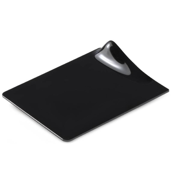 Tasting Plastic Plate PS Square shape "GOGO" Black 9x10.5cm (40 Units) Tasting Plastic Plate PS Square shape "GOGO" Black 9x10.5cm (40 Units)