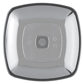 Talerz Plastikowe Płaski Przezroczyste Square PS 180mm (25 Sztuk)