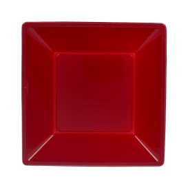 Talerz Plastikowe Głębokie Kwadratowi Bordeaux 170mm (360 Sztuk)
