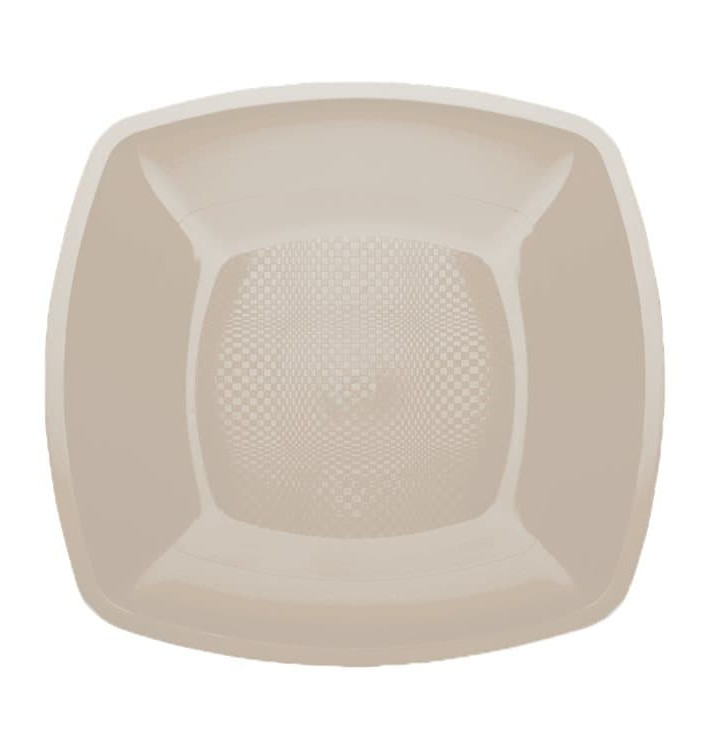 Talerz Plastikowe Płaski Beżowy Square PP 180mm (25 Sztuk) Talerz Plastikowe Płaski Beżowy Square PP 180mm (25 Sztuk)