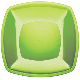 Talerz Plastikowe Płaski Zielony Limonka Square PS 300mm (144 Sztuk)