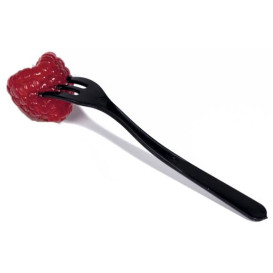 Mini Widelczyki do Degustacji Czarni w Pudełku 10cm (100 Sztuk)