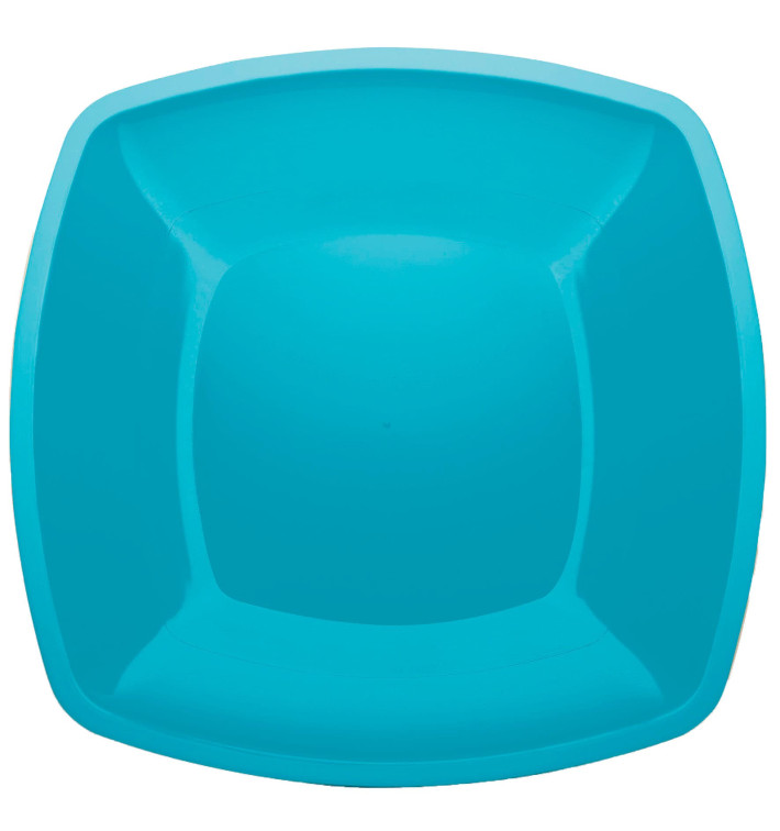 Talerz Plastikowe Płaski Turkusowe Square PS 300mm (12 Sztuk) Talerz Plastikowe Płaski Turkusowe Square PS 300mm (12 Sztuk)
