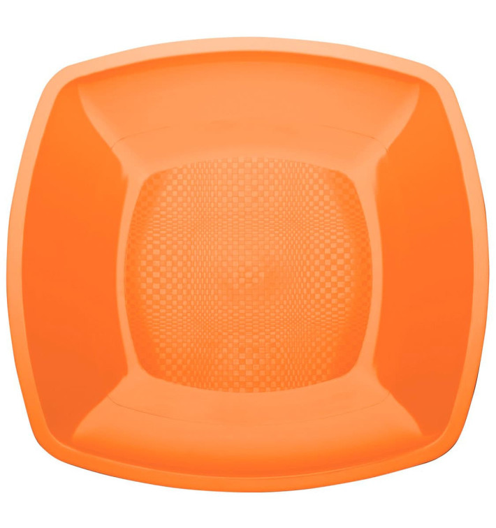 Talerz Plastikowe Płaski Orange Square PP 230mm (25 Sztuk) Talerz Plastikowe Płaski Orange Square PP 230mm (25 Sztuk)