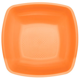 Talerz Plastikowe Głębokie Orange Square PP 180mm (25 Sztuk)