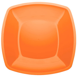Talerz Plastikowe Płaski Orange Square PS 300mm (12 Sztuk)